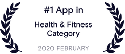 Aplicativo número um na categoria de saúde e fitness de 2020 de fevereiro